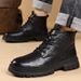 European Warm Series Autumn Winter Fleece-Lined Cotton High-Top Sneakers Shoes 2025 New Thickened Martin Men's Short Boots_vogvips.com