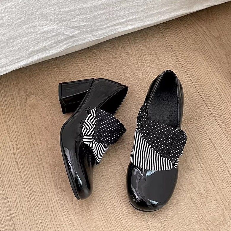 2026 Retro British Style Chunky Heel High Heels For Women, 2026 Spring Mary Jane Shoes, Small Leather Shoes_vogvips.com