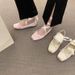 Flat Ballet Lace-Up Single For Women 2025 Autumn Winter Bow Mary Jane Loafers Granny Boat Shoes_vogvips.com