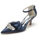 Mid To Low Heel Pointed Toe Hollow Rhinestone Wedding Shoes Style_vogvips.com