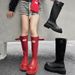 Sheepskin Version~ Outdoor Red Rain For Women 2025 New Round Toe Thick Sole High Tube Riding Over-the-Knee Long Boots_vogvips.com