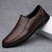 CLOHOO Men's Business Casual Shoes Handmade Layered Cowhide Rubber Bottom Leather Footwear For Office And Leisure_vogvips.com