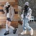 Women's 2025 Winter New Thick Sole Laced Fuzzy Boots - Versatile Thickened Insulated Fluffy Shoes_vogvips.com