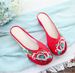 Summer Color Blocking Casual Walking Embroidered Cloth Shoes For Women's Fabric Cool Slippers_vogvips.com