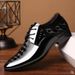 Men's Pointed Shiny Soft Leather Korean Version Business Dress Plus Size Work Commuting Men's Wedding Shoes_vogvips.com
