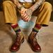 Vintage Japanese Style Waxed Leather Motorcycle Boots - Distressed Amekaji Martin Boots With Wool Lining For Winter (Unisex)_vogvips.com