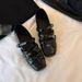 Spring New Style Women's Square Toe Bow Wedge Heel Shoes Cross Straps Gentle Low Cut Soft Sole French Ballet Style_vogvips.com