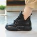 Thick-Soled Genuine Martin Boots For Women, Round-Toe Lace-Up Ankle Boots, 2024 New Waterproof Platform Versatile Casual_vogvips.com