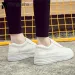 Ladies Pink Espadrilles Oxford Shoes Woman Tenis Creepers Platform Flats Girls Loafers White Leather Moccasins Height_vogvips.com