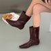 Square Toe For Women, New 2025 Autumn Winter, Flat Women's Niche Slim Low Heel Short Boots, Martin Boots_vogvips.com