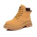 Genuine Leather Yellow For Women British Style Workwear Martin Short 2025 Spring Autumn Single Thick Sole Versatile_vogvips.com