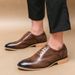 Euro Step 2025 New British Brogue Casual Trendy Breathable Fashion Pointed Leather Formal Business Men's Shoes_vogvips.com