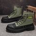 European Warm Series Canvas Martin Summer Thin Breathable Black High-top Men's Boots Thick Sole 2025 New Fashion Height Increasing_vogvips.com