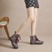 Women Boxing Boots 2025 Autumn New Women's Martin Round Toe Comfortable Flat Casual Sports Work Color Block Boxing Ankle Boots_vogvips.com