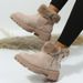 Women's Winter Snow Boots - Mid-Calf Fleece Lined Boots With Faux Fur, Warm & Cozy Slip-On Booties For Cold Weather_vogvips.com