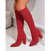 2025 Large Size High Pointed Toe Chunky Heel Stretch Over-the-Knee Women's Slim Long Boots_vogvips.com