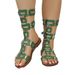 Foreign Trade Ready-to-ship Flat-soled Metal Buckle Hollow Sandals, 2026 Summer New Model, Cross-border Back-strap Roman_vogvips.com