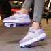 Pink Fashion Girls Boys LED Light Roller Skate Shoes For Children Kids Sneakers With Wheels Two 240723_vogvips.com