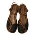 Roman Sandals For Women Summer Outdoor 2025 Flat Closed Toe One Strap Hole Niche Style Foot Slimming Dress Shoes_vogvips.com