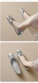 French Square Head Single Shoes Female Rhinestone Fairy Style With Skirt Gentle Shallow Mouth Beanie Shoes Female_vogvips.com
