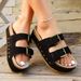 Women's Shoes Large Size Thick Bottom Rivet Sandals Metal Buckle Beach Women's Shoes Shoes_vogvips.com