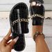 Large Size Shoes 2025 New Outerwear Chain Flat Bottomed Beach Sandals Slippers Women's_vogvips.com