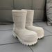 2025 New Solid Color Genuine Leather High Heel Fur Big Toe Thick Sole Fashion Winter Snow Boots_vogvips.com