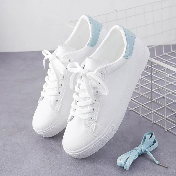 new For Women Fashionable Classic And Versatile Street Style Student Shallow Mouth Sports Flat Shoes White_vogvips.com
