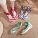 Blue White Porcelain Embroidered Cloth For Women, Spring And Autumn Casual Shoes With Double Buckle Retro Shallow Design_vogvips.com