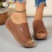 European And American Large-size Thick-soled Wedge Flip-flops, Simple, Casual, Fashionable, Lightweight Sandals With_vogvips.com