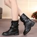 Manufacturer Wholesale Martin Women's 2025 Autumn Winter Single Student British Style Chunky Heel Short Flat Motorcycle_vogvips.com