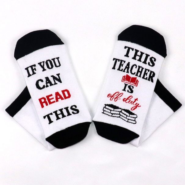 Cotton mid-tube socks sole letter jacquard leisure sports socks creative socks_vogvips.com
