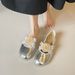 Flower Flat Single Shoes Female French Fairy Style Ballet Shoes With Skirt Mary Jane Shoes_vogvips.com