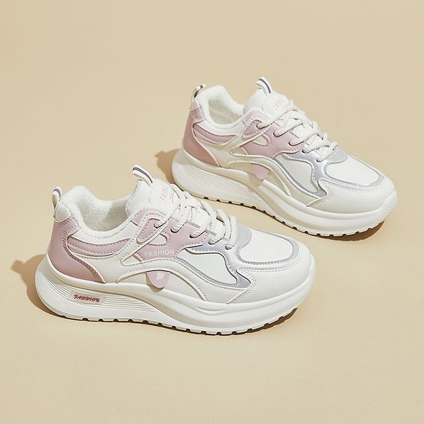 INS Korean Version New Fleece-Lined Dad For Women 2025 Winter Student Sports Thick-Soled Warm Casual Shoes Q103-2_vogvips.com