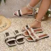 Designer Shoe European And American Plus Size 2026 New Style Fashion Casual Flat Buckle Beach Sandals For Women_vogvips.com
