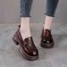 Top Layer Cowhide Loafers Spring And Autumn New Genuine Casual Women S Platform Thick Sole Single Versatile Small_vogvips.com