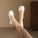 2025 New Fashionable Shoes, Women's Coarse Heel Weaving Style, Atmospheric Fashion, Versatile Soft Bottom, Low Heel,_vogvips.com