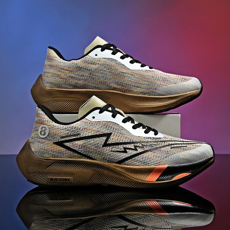 Real Carbonboard Racing Running Shoes Couple's Ultra-light Cushioning Sneakers Men's Thin Mesh Walking Shoes_vogvips.com