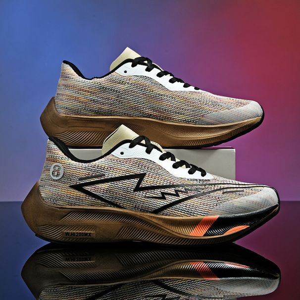 Real Carbonboard Racing Running Shoes Couple's Ultra-light Cushioning Sneakers Men's Thin Mesh Walking Shoes_vogvips.com