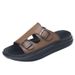 Top-layer Cowhide Slippers For Summer Outdoor Wear, Non-slip, Odor-resistant Beach Shoes, Genuine Leather High-end Men's_vogvips.com