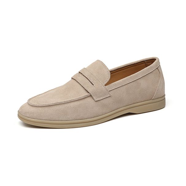 Doudou Men's Suede Leather Soft Soles, One Foot Lazy Casual Summer Versatile Fashion Shoes, 8225-R_vogvips.com