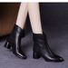 ShoeVault Soft Short Women, Chunky Pointed Toe, Elegant Mom Shoes, Mid Heel, Comfortable For Autumn And Winter, Fleece Lined_vogvips.com