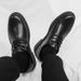 TerraStride Black Leather For Men Waterproof New Business Formal Men's Casual British Style Groomsmen Korean Trendy Groom Wedding_vogvips.com