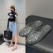 Fashionable And Versatile Solid Color Simple Transparent Crystal Summer Sandals For Girls, Hollow Flat-soled Outdoor_vogvips.com