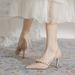 Women's Pearl Hollow Single Shoes A12 Stiletto Heel Pointed Toe Low Mouth Fashion High Heels Bridesmaid Banquet Wedding_vogvips.com
