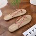 Men's Fashionable Trendy Simple Flip Flops Summer Style Faux Straw Woven Beach Casual Slippers_vogvips.com