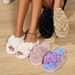 Fashion Cross Strap Fluffy Slippers Women Winter Home Open Toed Plush Fur Slippers Woman Flat Heel Keep Warm Cotton Slid_vogvips.com