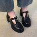 Women's Shoes Thick Soled Chunky Heels British Retro Leather Shoes For Women Loafers Round Toed Mary Jane Shoes_vogvips.com