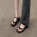 Elegant Chunky-heeled For Petite Women, Summer Outdoor Wear, 2025 New Model, Simple Thong-style, Stylish French_vogvips.com