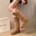 The Tall Tube Can Be Folded Over For Two, And The Thickened Thermal Cotton Shoes Are Medium And Long Boots For Women's Fur And Integrated Snow Boots._vogvips.com